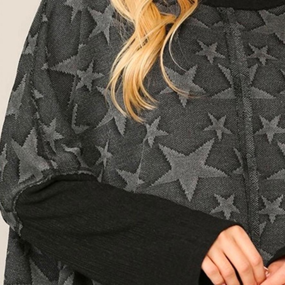 Star Textured Soft Terry Boat Neck Top NEW - Picture 3 of 8